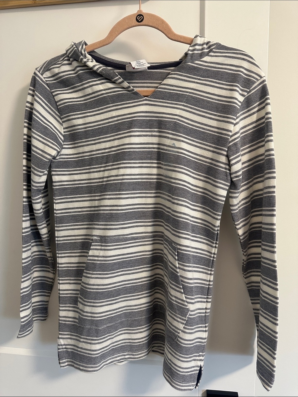 Tommy Bahama Gray & White Striped Hooded Pullover kids L